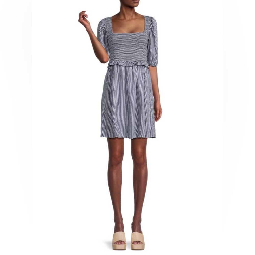Nation LTD Striped Puff Sleeve Minidress - Size XS